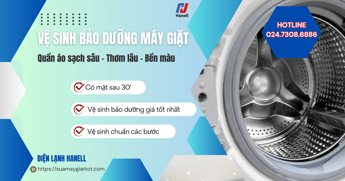 Dịch vụ vệ sinh máy giặt Hà Nội chất lượng, uy tín