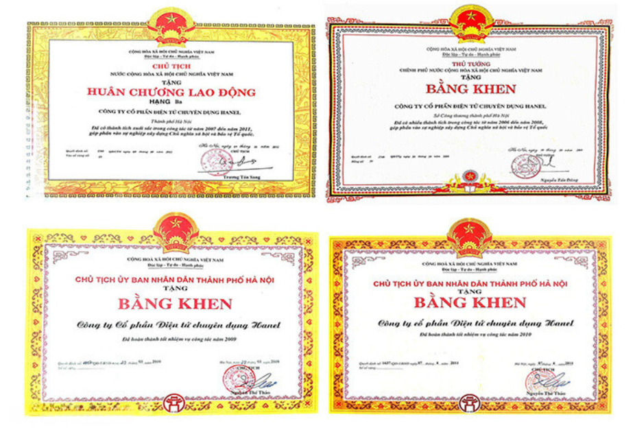 Trung tâm điện tử điện lạnh Hanell nhận được nhiều bằng khen huân chương của nhà nước
